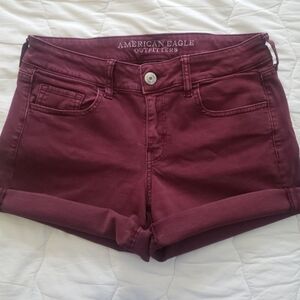 Burgundy American Eagle shorts 8